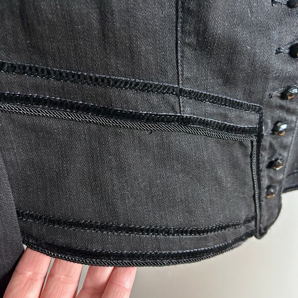 Lauren Ralph Lauren jacket Large NWT denim Victorian Royal velvet Western - Picture 8 of 13